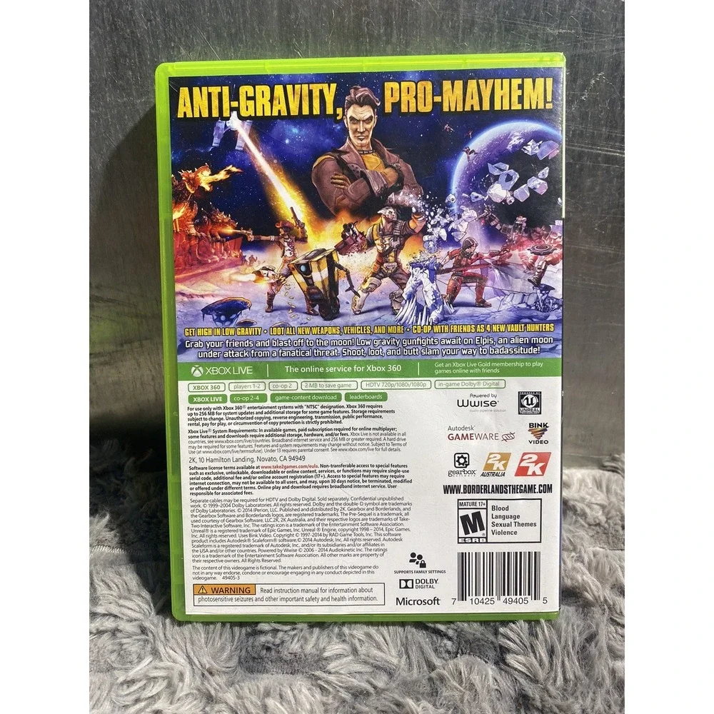 XBOX 360 Borderlands The Pre-Sequel! -With Manual